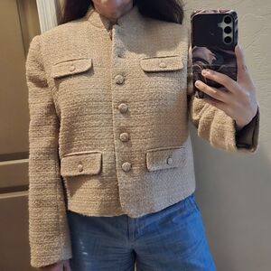 Mango Tan Tweed Blazer